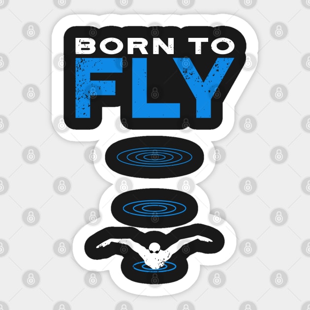 Swim Guys Born to Fly Sticker by atomguy